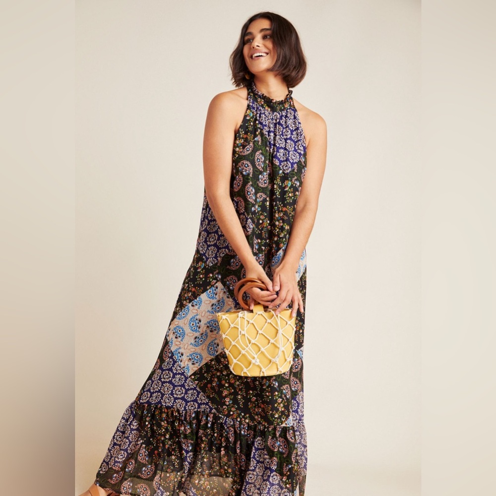 Maeve Anthropologie Katrina Printed Maxi Dress Sleeveless